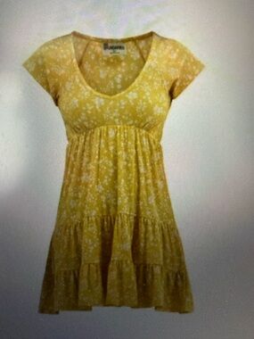 No Boundaries Yellow and White Babydoll Dress, NWTs